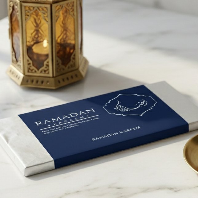 Navy Blue Ramadan Kareem Chocolate Bar Wrapper  Flygblad (Skapare uppladdad)