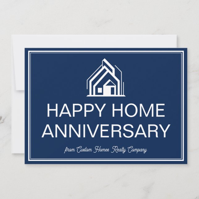 Navy Blue Real Estate Business Custom Marketing Kort (Framsida)