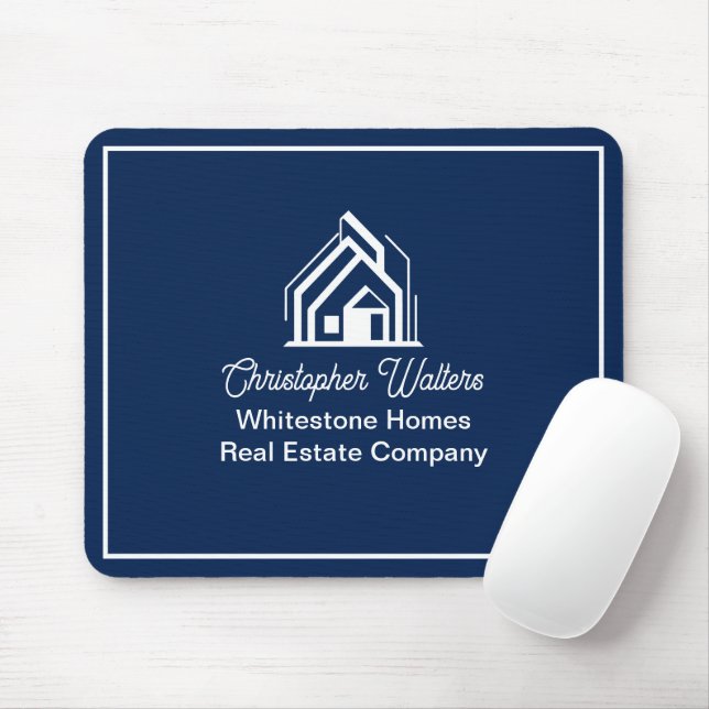 Navy Blue Real Estate Company Personalized Realtor Musmatta (Med mus)