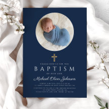 Navy Blue Religiösa Kor Boy Photo Baptism