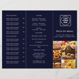 Navy Blue Restaurangdesign | Anpassad Takeout-varu