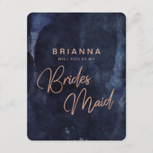 Navy Blue & Ro Guld kommer att bli min bridesmaid Inbjudningar