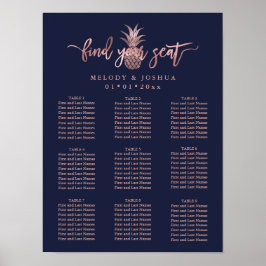 NAVY BLUE RO GULD PINEAPPLE-SATCHART POSTER
