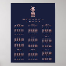 NAVY BLUE RO GULD PINEAPPLE-SATCHART POSTER