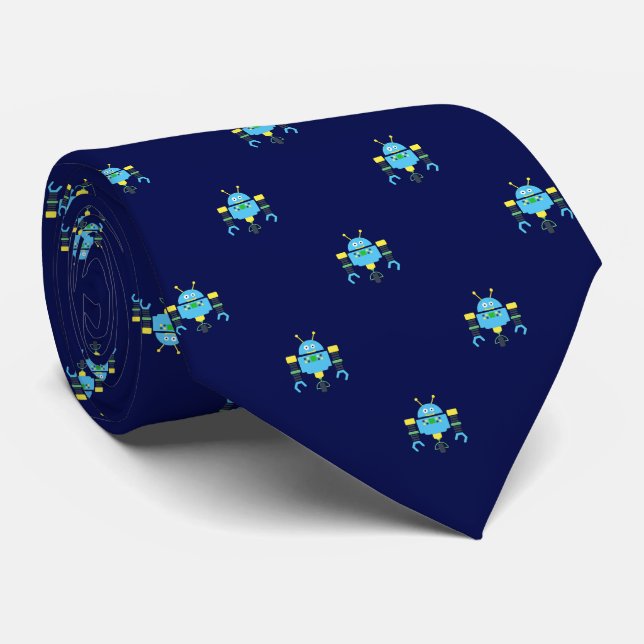 Navy Blue Robotmönster Slips (Rullad)