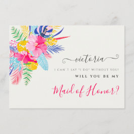 Navy Blue Rosa Vild Rainforest Bridesmaid Cards Meny