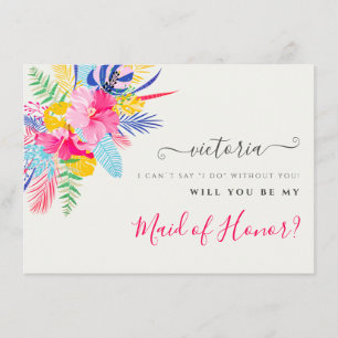 Navy Blue Rosa Vild Rainforest Bridesmaid Cards Meny