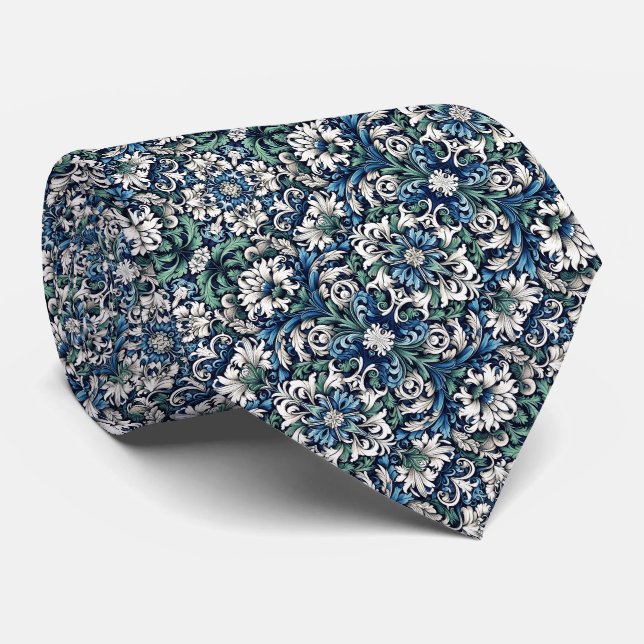 Navy Blue, Royal Blue, Forest Green... Floral Slips (Rullad)