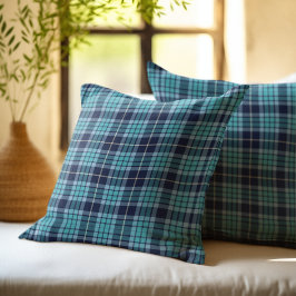 Navy Blue Scottish Tartan Pattern Kudde