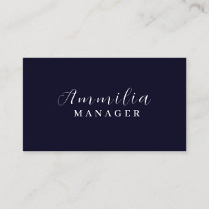 Navy Blue Script Modern Minimalistisk Yrkesmässi Visitkort