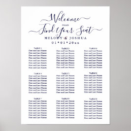 NAVY BLUE SEATCHART| HEART|DIY FÄRG POSTER