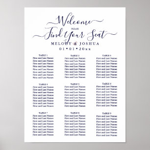 NAVY BLUE SEATCHART HEART DIY FÄRG POSTER