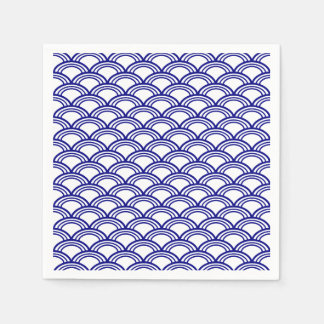 Navy Blue Seigaiha Mönster Pappersservett
