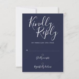 Navy Blue Signatur Modernt Svarskort OSA Kort