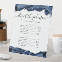 Navy Blue Silver Agate Business Company Pris