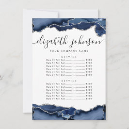 Navy Blue Silver Grått Agate Business Company Pris Inbjudningar