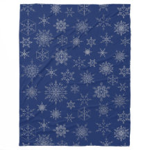 Navy Blue & Silver Julafton Snowflake Mönster Wint