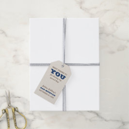 Navy Blue & Silver Pub Mitzvah Tack Presentetikett