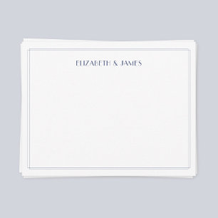 Navy Blue Simple Modern Art Deco par Namn Anteckningskort