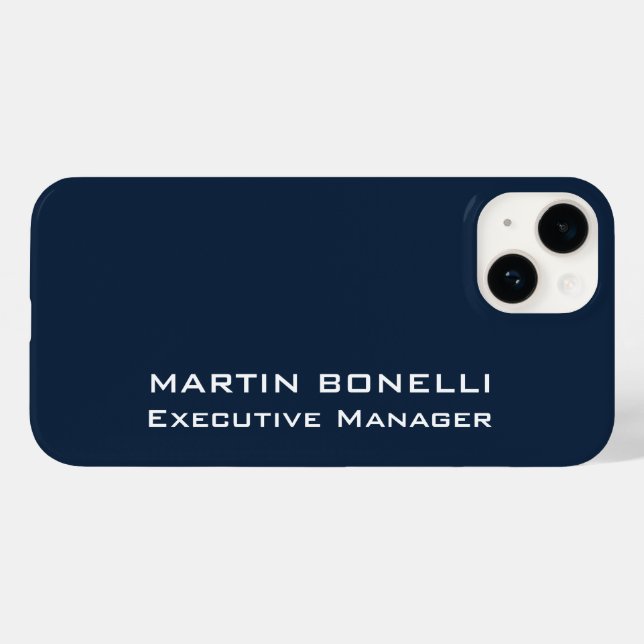 Navy Blue Speciell Unique Modern Executive Manager (Baksida (horisontell))