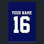 Navy Blue Sports Jersey Team Jersey Bordsnummer<br><div class="desc">Preppy Solid Färg Navy Blue Team Jersey / Sports Jersey / Football Jersey / Rugby Jersey med eget namn Anpassa detta med ditt eget namn eller team namn och ett nummer. Du kan ändra textens storleka placering, färg och placering om du behöver göra ändringar, ändra färg eller ta bort textskuggan...</div>