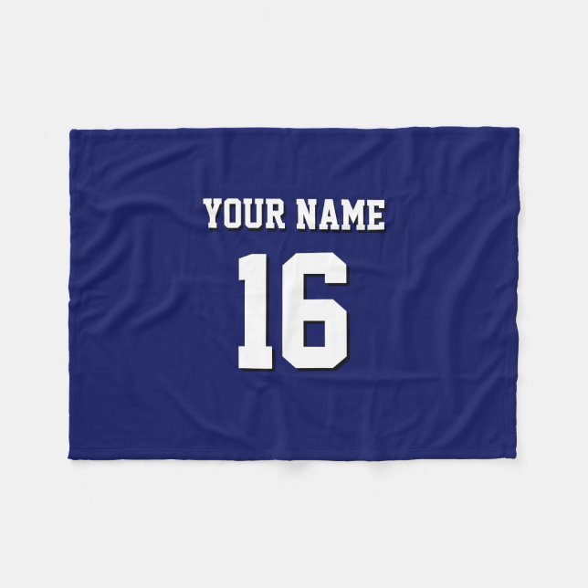 Navy Blue Sports Jersey Team Jersey Fleecefilt (Framsidan (Horisontell))