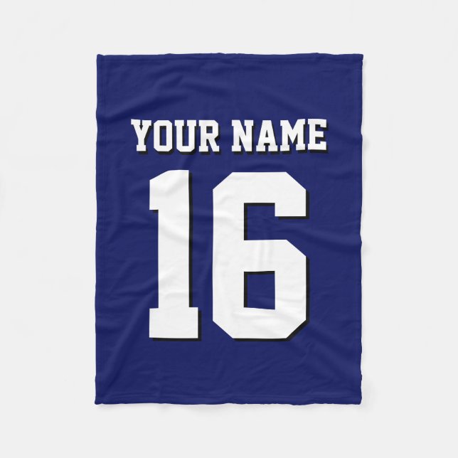 Navy Blue Sports Jersey Team Jersey Fleecefilt (Framsidan)