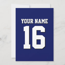 Navy Blue Sports Jersey Team Jersey Inbjudningar