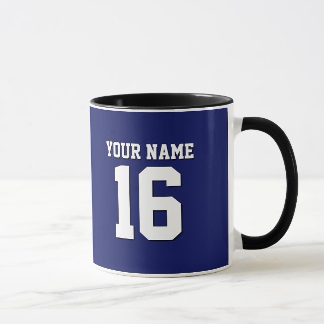 Navy Blue Sports Jersey Team Jersey Mugg (Höger)