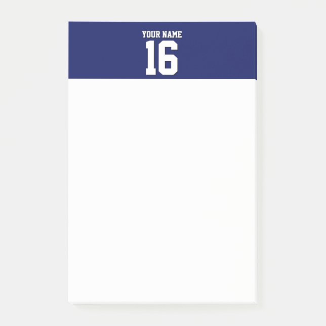 Navy Blue Sports Jersey Team Jersey Post-it Block (Framsida)