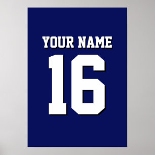 Navy Blue Sports Jersey Team Jersey Poster