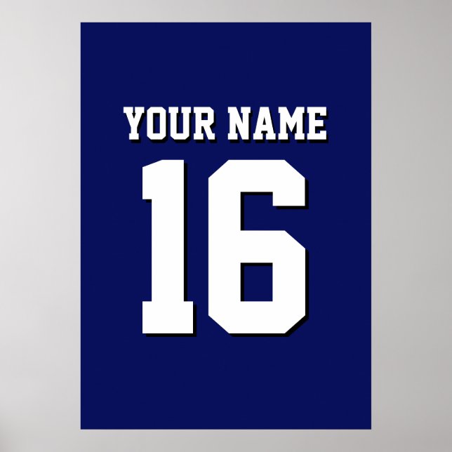 Navy Blue Sports Jersey Team Jersey Poster (Framsidan)