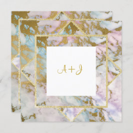 NAVY BLUE STAR GULD BRÖLLOP LAYERED INVICATION INBJUDNINGAR