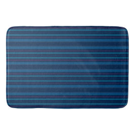 Navy Blue Stripes Bath Mat Badrumsmatta