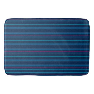 Navy Blue Stripes Bath Mat Badrumsmatta