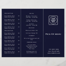 Navy Blue Takeout Logotyp | Restaurangvarumärke 