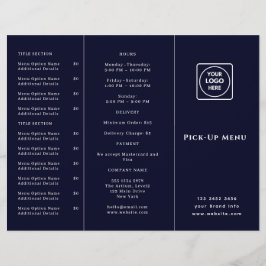 Navy Blue Takeout Logotyp | Restaurangvarumärke 