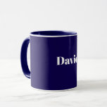 Navy Blue Template, White Text, Customizable, Mugg<br><div class="desc">Navy blue template with white text,  ready to personalize with your own name/text.</div>