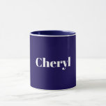 Navy Blue Template, White Text, Customizable, Mugg<br><div class="desc">Navy blue template with white text,  ready to personalize with your own name/text.</div>