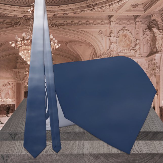 Navy Blue Till Dusty Blue Ombre Bröllop Slips (Skapare uppladdad)