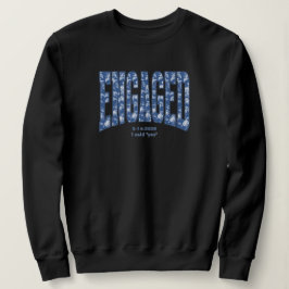 Navy Blue Toile FÖRLOVAD Bröllopsfest Förlovningsf T Shirt