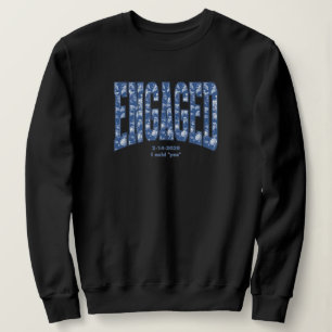 Navy Blue Toile FÖRLOVAD Bröllopsfest Förlovningsf T Shirt