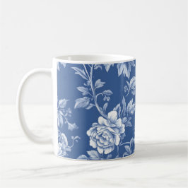 Navy Blue Toile  Kaffemugg