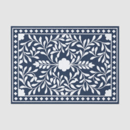 Navy Blue Traditional Bone Inlay Decoupage Paper