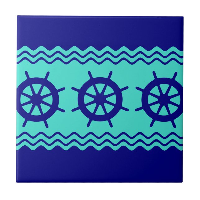 Navy Blue Turcos Helm Rand Kakelplatta (Framsidan)