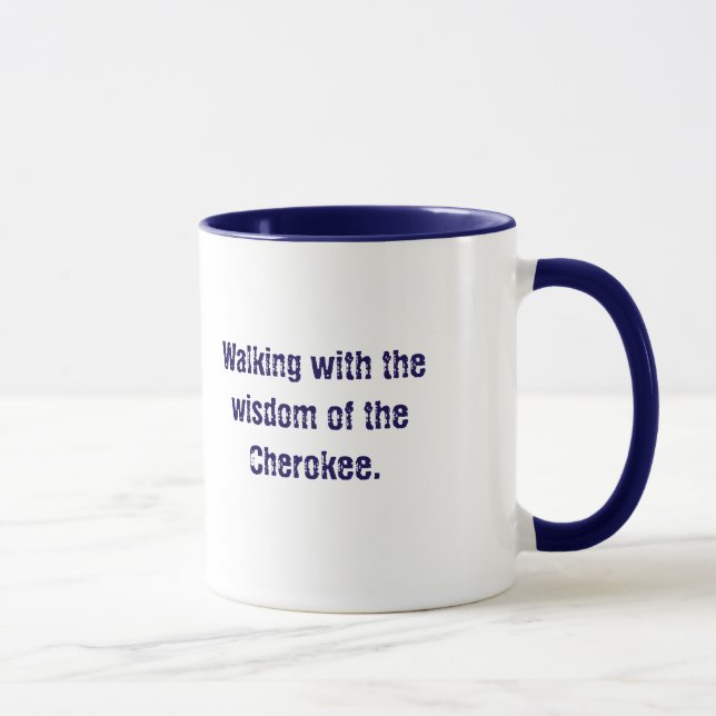Navy Blue Typography Cherokee som säger kaffe Mugg (Höger)