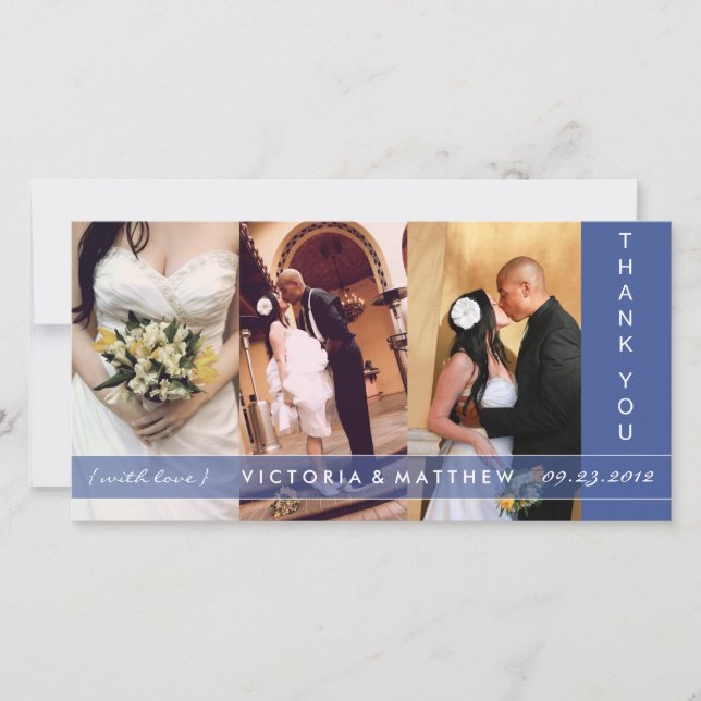 NAVY BLUE UNION | BRÖLLOP TAANK DIG CARD TACK KORT (Framsida)