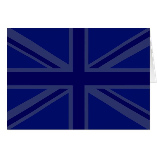 NAvy Blue Union Jack Decor Hälsningskort (Framsidan Horizontal)