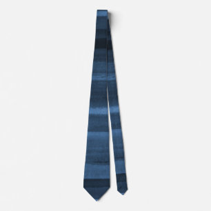 Navy Blue Watercolor Ombre Neck Tie Slips