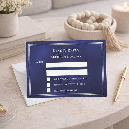 Navy blue wedding response RSVP Anteckningskort